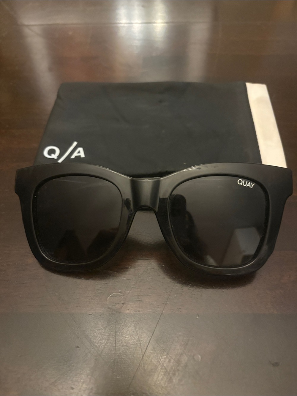Quay Australia Black Polarized Women’s Square Sunglasses
